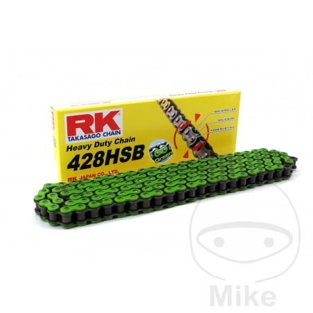 Cadena RK 428HSB Verde sin Retén por Pasos | Motos Camaral