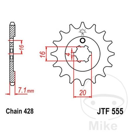 Piñón 13D Paso 428 Engranaje Grueso | Alternativa | Motos Camaral