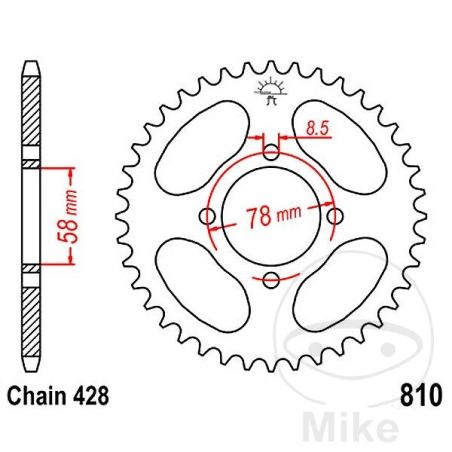 Corona 50 Dientes Paso 428 | Recambio Moto | Motos Camaral