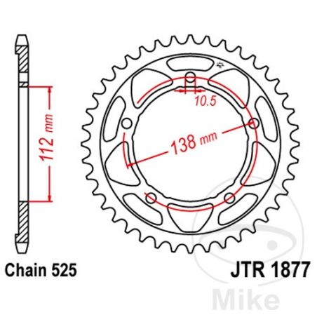Corona 41 Dientes Paso 525 | Recambio Moto | Motos Camaral