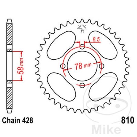 Corona 41 Dientes Paso 428 | Recambio Moto | Motos Camaral