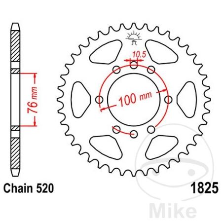 Corona 46 Dientes Paso 520 | Alternativa | Motos Camaral
