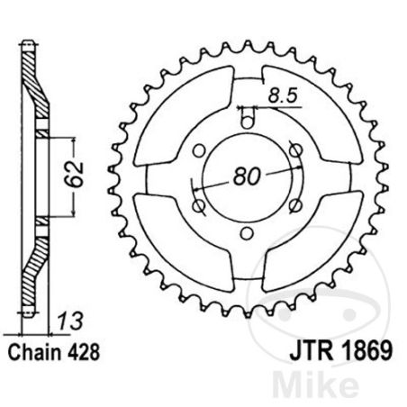 Corona 45 Dientes Paso 428 | Recambio Moto | Motos Camaral