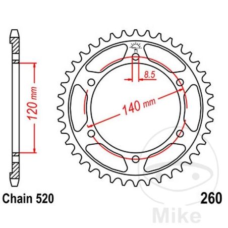 Corona 40 Dientes Paso 520 | Recambio Moto | Motos Camaral