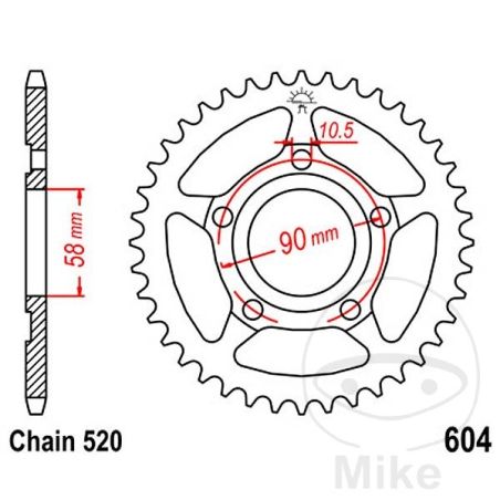 Corona 40 Dientes Paso 520 Diá. 58mm | Motos Camaral
