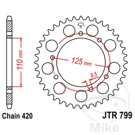 Corona 50 Dientes Paso 420 | Transmisión | Motos Camaral