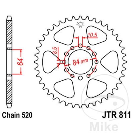 Corona 45D Paso 520 Diá. 64/84 | Recambio Moto | Motos Camaral