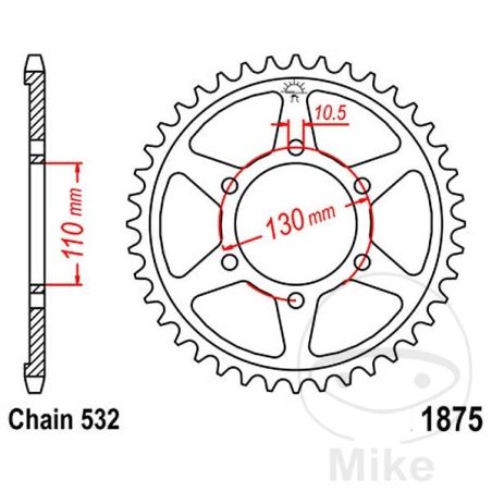 Corona 48 Dientes Paso 532 | Recambio Moto | Motos Camaral