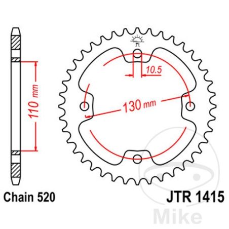 Corona 37 Dientes Paso 520 | Recambio Moto | Motos Camaral