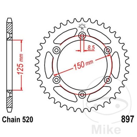 Corona 51 Dientes Paso 520 | Recambio Moto | Motos Camaral