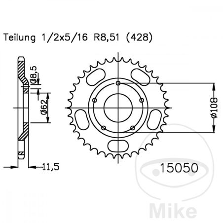Corona 53 Dientes Paso 428 | Recambio Moto | Motos Camaral