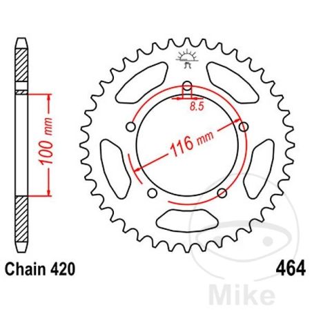 Corona 44 Dientes Paso 420 | Recambio Moto | Motos Camaral