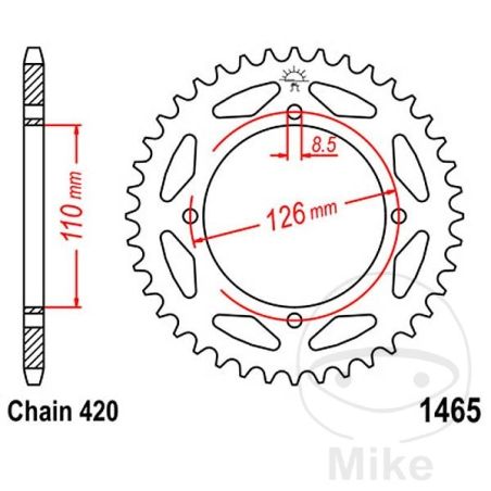 Corona 47 Dientes Paso 420 (110/126) | Motos Camaral