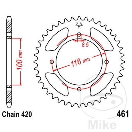 Corona 50 Dientes Paso 420 | Recambio Moto | Motos Camaral