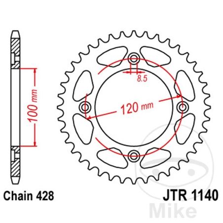 Corona 54 Dientes Paso 428 | Recambio Moto | Motos Camaral