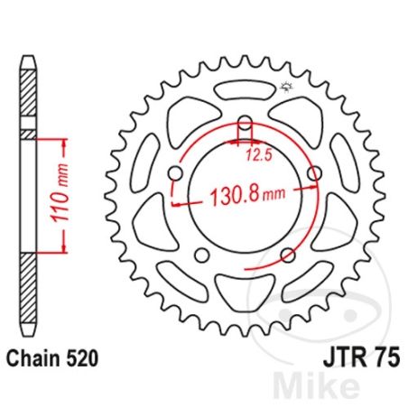 Corona 44 Dientes Paso 520 | Recambio Moto | Motos Camaral