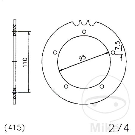 Corona 42 Dientes Paso 415 Negra | Kit Arrastre | Motos Camaral