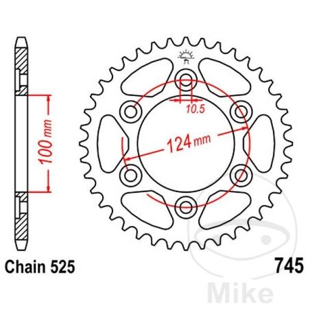 Corona 37 Dientes Paso 525 | Recambio Moto | Motos Camaral