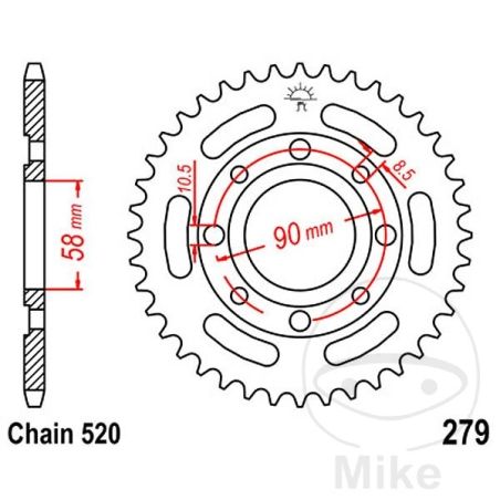 Corona 38 Dientes Paso 520 | Motos Camaral