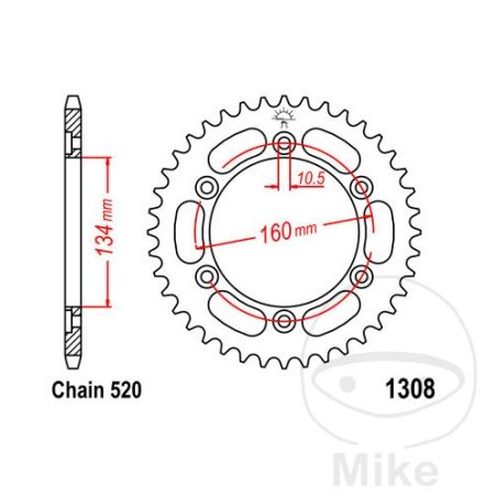 Corona 40 Dientes Paso 520 | Recambio Moto | Motos Camaral