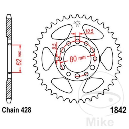 Corona 47 Dientes Paso 428 | Alternativa | Motos Camaral