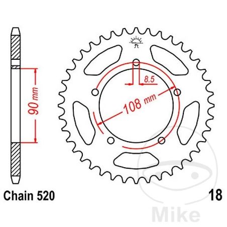 Corona 39 Dientes Paso 520 Diá. 90/108 | Motos Camaral