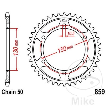 Corona 49D Paso 530 Diá. 130/150 | Alternativa | Motos Camaral