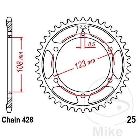 Corona 60 Dientes Paso 428 | Recambio Moto | Motos Camaral