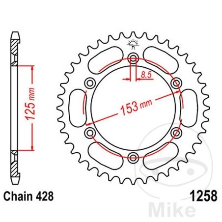 Corona 54 Dientes Paso 428 | Recambio Moto | Motos Camaral
