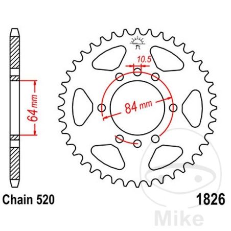 Corona 39 Dientes Paso 520 | Recambio Moto | Motos Camaral