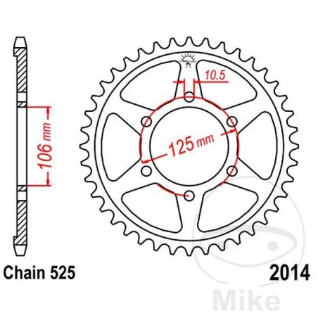 Corona 39 Dientes Paso 525 | Alternativa | Motos Camaral