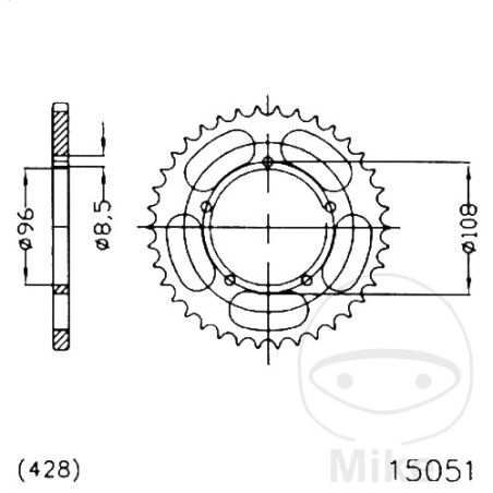 Corona 49 Dientes Paso 428 | Recambio Moto | Motos Camaral