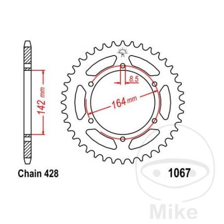 Corona 52 Dientes Paso 428 | Recambio Moto | Motos Camaral