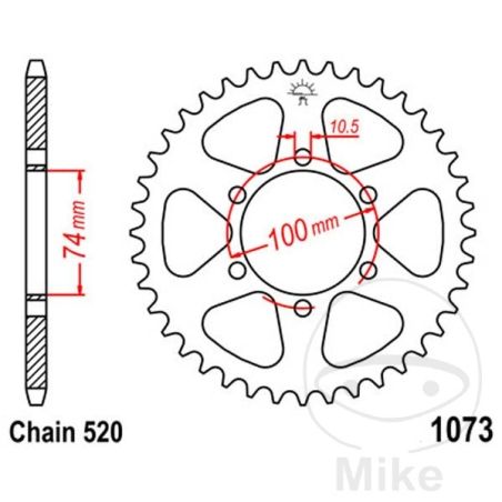 Corona 46 Dientes Paso 520 Diá. 74mm | Motos Camaral