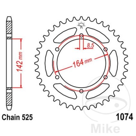 Corona 44 Dientes Paso 525 | Transmisión Moto | Motos Camaral