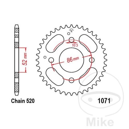 Corona 30 Dientes Paso 520 | Recambio Moto | Motos Camaral