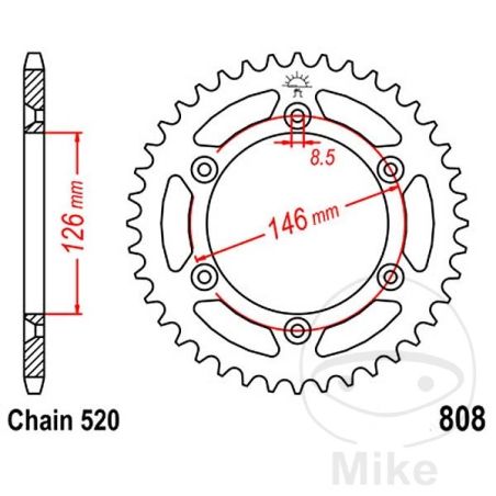 Corona 39 Dientes Paso 520 | Alternativa | Motos Camaral