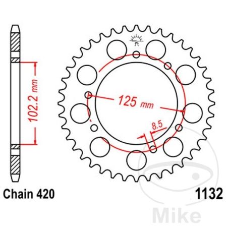 Corona 59 Dientes Paso 420 | Recambio Moto | Motos Camaral