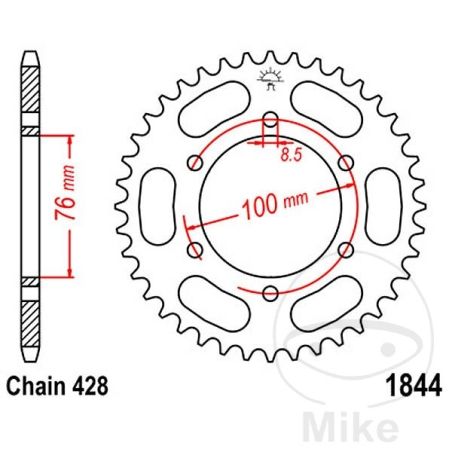 Corona 52 Dientes Paso 428 | Recambio Moto | Motos Camaral