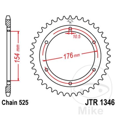 Corona 44 Dientes Paso 525 | Kit Arrastre | Motos Camaral