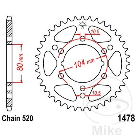 Corona 38 Dientes Paso 520 | Recambio Moto | Motos Camaral