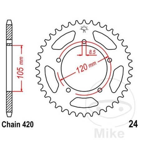 Corona 51 Dientes Paso 420 | Recambio Moto | Motos Camaral