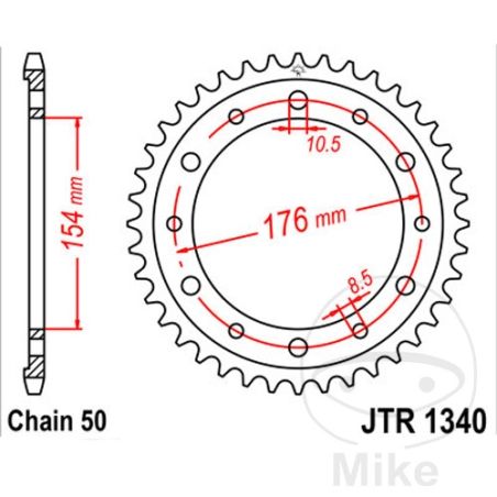 Corona 44 Dientes Paso 530 | Recambio Moto | Motos Camaral