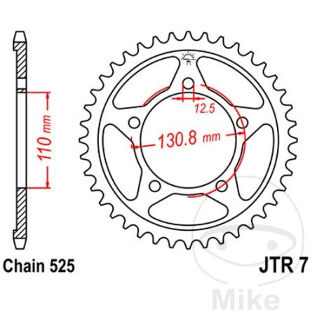 Corona 44 Dientes Paso 525 | Altn 7270744 | Motos Camaral