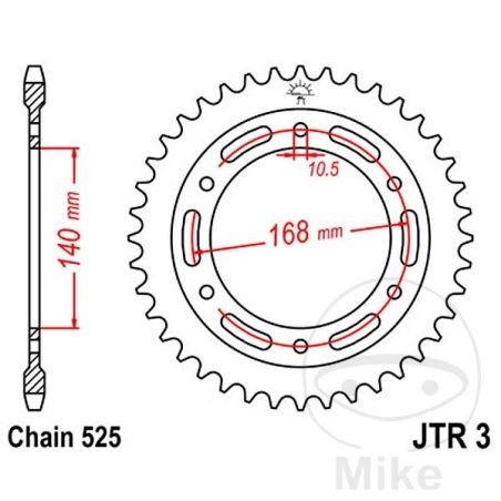 Corona 42 Dientes Paso 525 | Recambio Moto | Motos Camaral