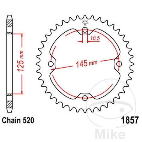 Corona 39 Dientes Paso 520 | Recambio Alternativo | Motos Camaral