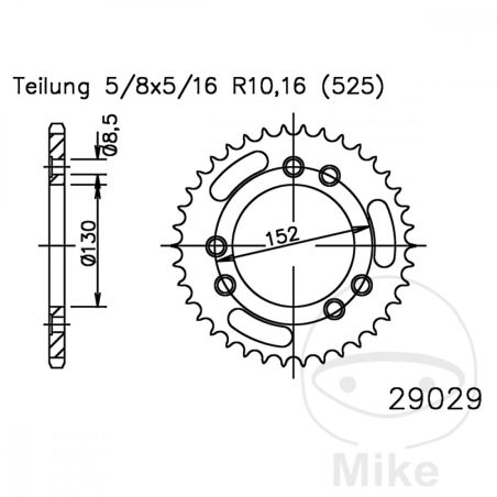 Corona 41 Dientes Paso 525 Negra | Transmisión | Motos Camaral