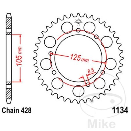 Corona 51 Dientes Paso 428 | Recambio Moto | Motos Camaral