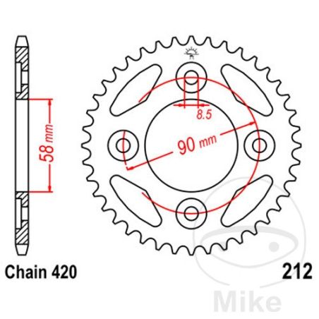 Corona 35D Paso 420 Ø58/90mm | Repuesto Moto | Motos Camaral