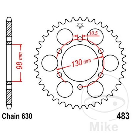 Corona 33 Dientes Paso 630 | Recambio Moto | Motos Camaral